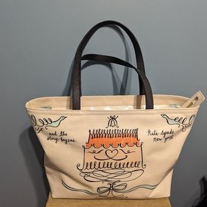 KATE SPADE WEDDING BELLES CAKE FRANCIS TOTE, ‘AND THE STORY BEGINS’